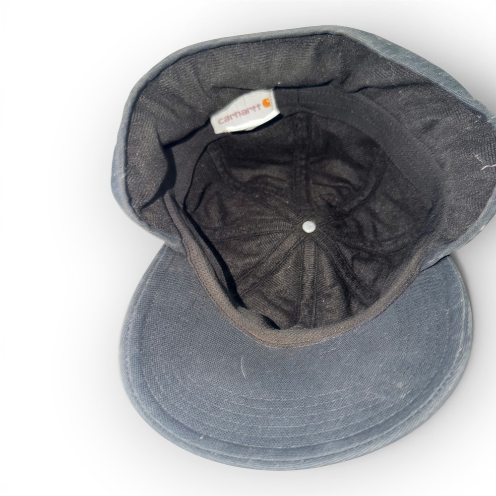 Carhartt Vintage Black Canvas Ear Flap Hat Mens Stretch Fit Workwear Cap RN14806 - Picture 5 of 6